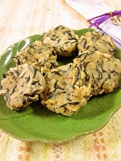 A picture of Soft & Chewy Soba Flour and Tofu Dango with Hijiki Seaweed.