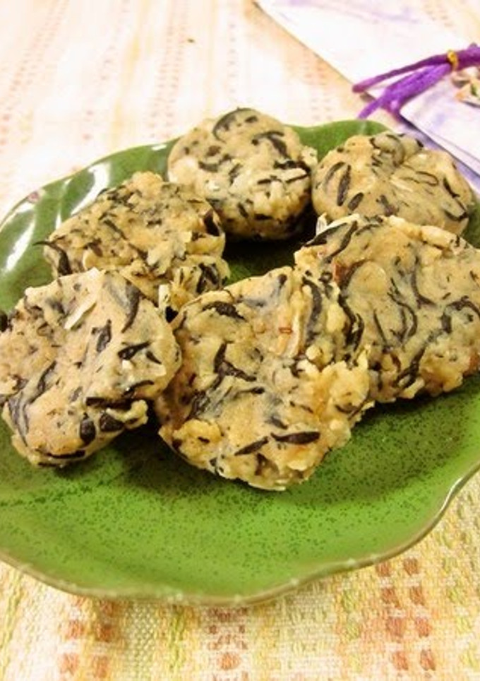 A picture of Soft & Chewy Soba Flour and Tofu Dango with Hijiki Seaweed.