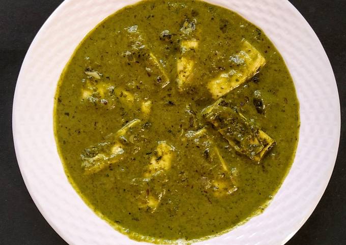 Paneer in Green curry (methi chaman)
