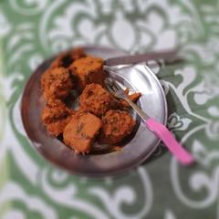 A picture of Dry Soya Chaap.