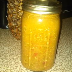 A picture of Tomatillio sauce or salsa.