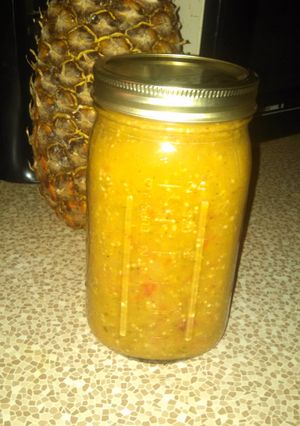 A picture of Tomatillio sauce or salsa.
