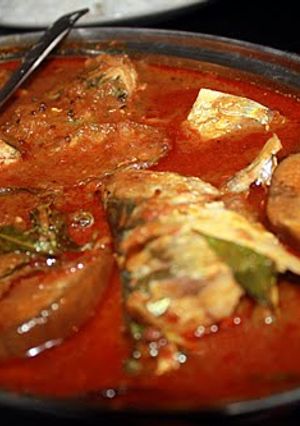 A picture of Assam Pedas / Sour & Spicy fish.