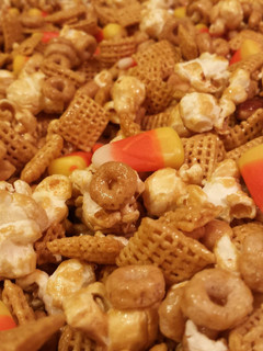 A picture of Candy Corn Snack Mix.