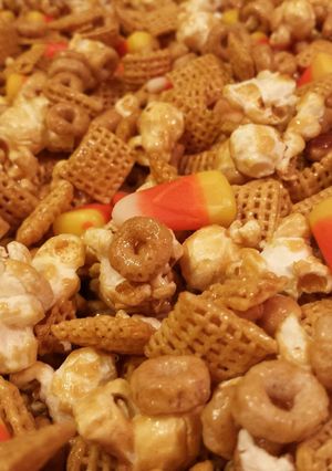 A picture of Candy Corn Snack Mix.