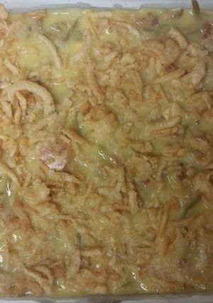 A picture of Shell Bell ' s Green Bean Casserole.