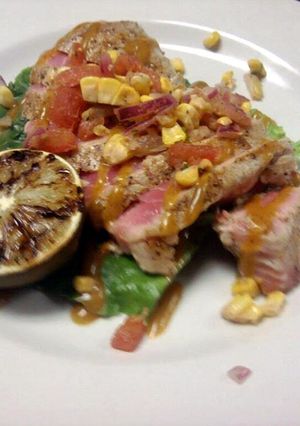 A picture of Honey kiwi-wasabi Mahi Mahi Tuna App..
