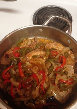 A picture of Italian Dressing smothered Pork Chops.