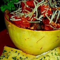 A picture of Mike's Spaghetti Squash & Marinara Sauce.