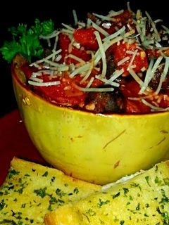 A picture of Mike's Spaghetti Squash & Marinara Sauce.