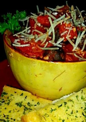 A picture of Mike's Spaghetti Squash & Marinara Sauce.