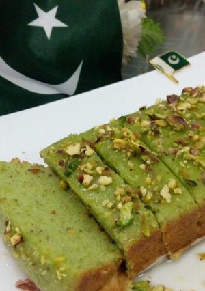 A picture of Pistachio pound cake.