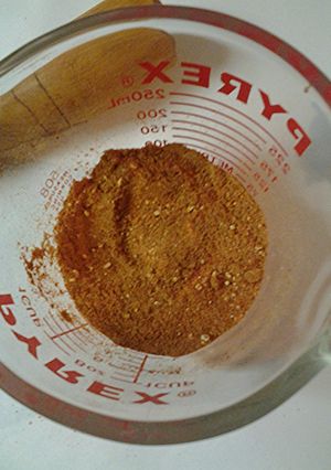 A picture of Rib, pork rub.