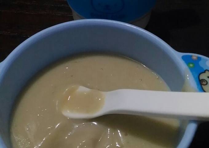 Bubur Salmon Tempe (MPASI 6m+) Dengan Slow Cooker