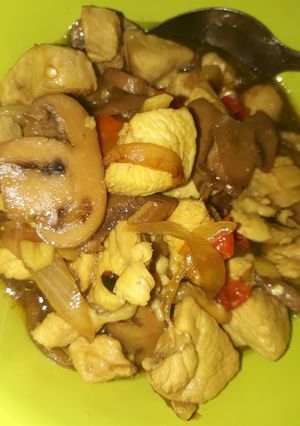 Foto resep Ayam cah jamur
