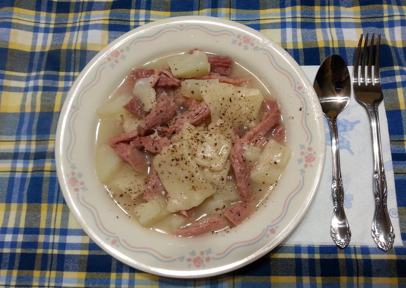 Ham Potpie Pennsylvania Dutch style