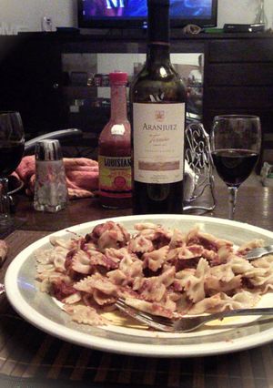 A picture of Lobo's Spicy meatballs and Pasta!.