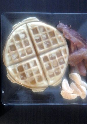 A picture of Home made waffles.