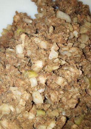 A picture of Nanny Bowmer's Sausage Stuffing.