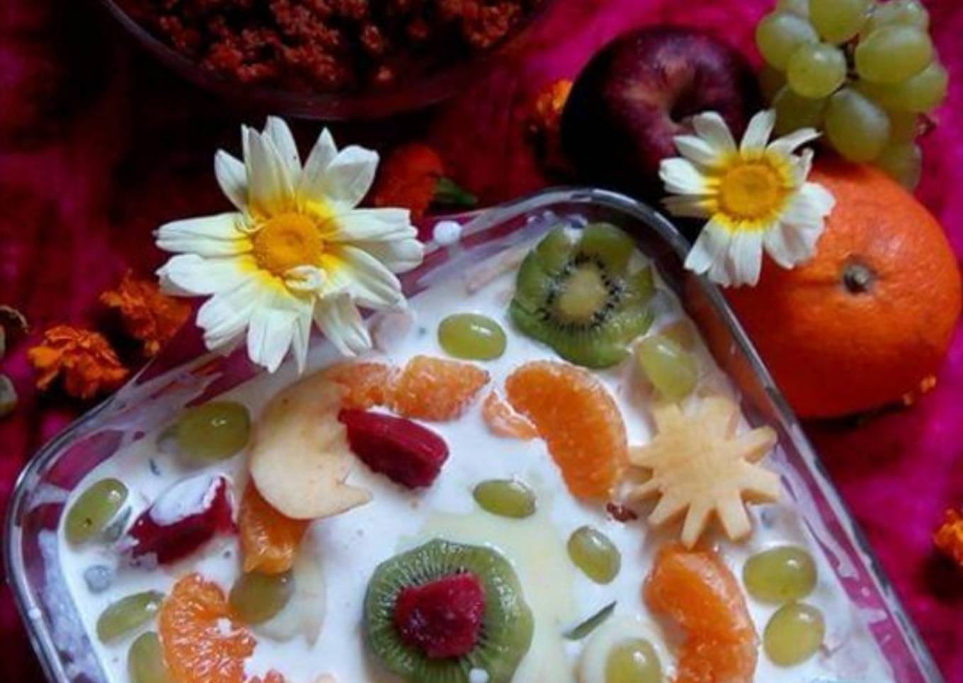 Innovative Indo Western Masti carrot bread roll fruit Pudding