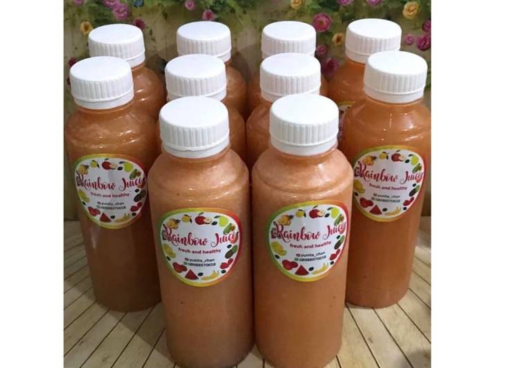 Langkah Mudah untuk Menyiapkan Diet Juice Golde Melon Carrot Apple Kiwi Pomegranate Anti Gagal