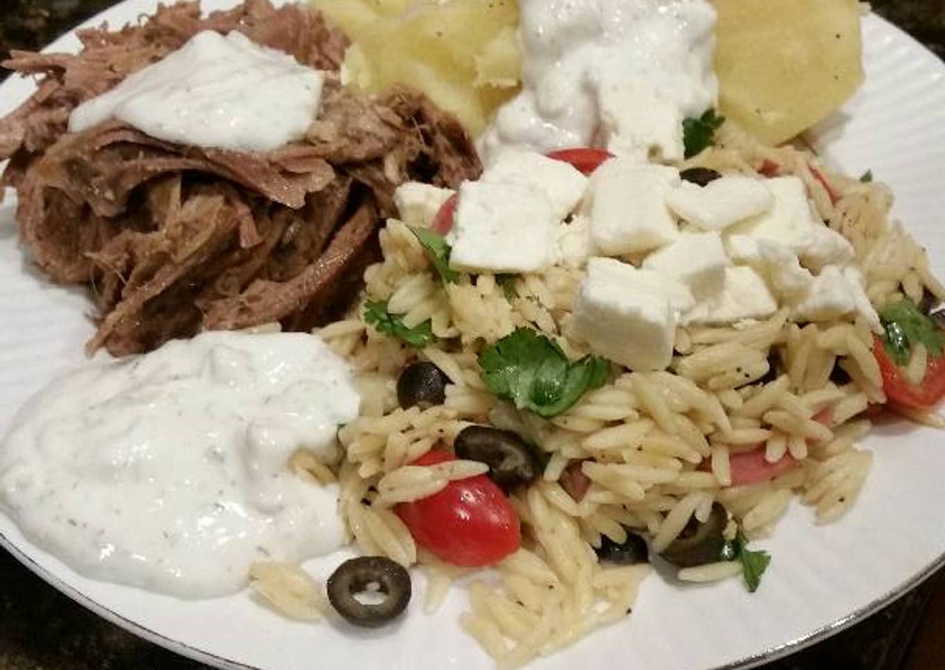 Brad's Greek lamb dinner