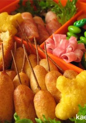 A picture of Easy Miniature "Corn Dogs".