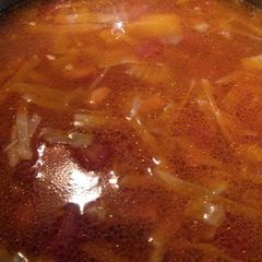 A picture of cabbage soup.