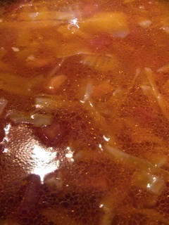 A picture of cabbage soup.