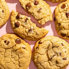Chewy chocolate chip cookies A picture of Chewy chocolate chip cookies.