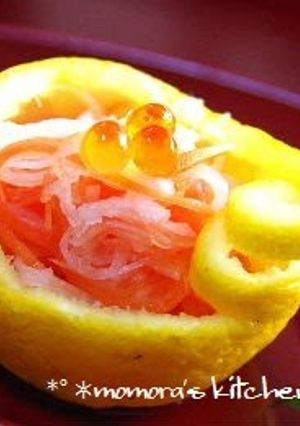 A picture of For Osechi or Okuizome - Mild Red and White Namasu.