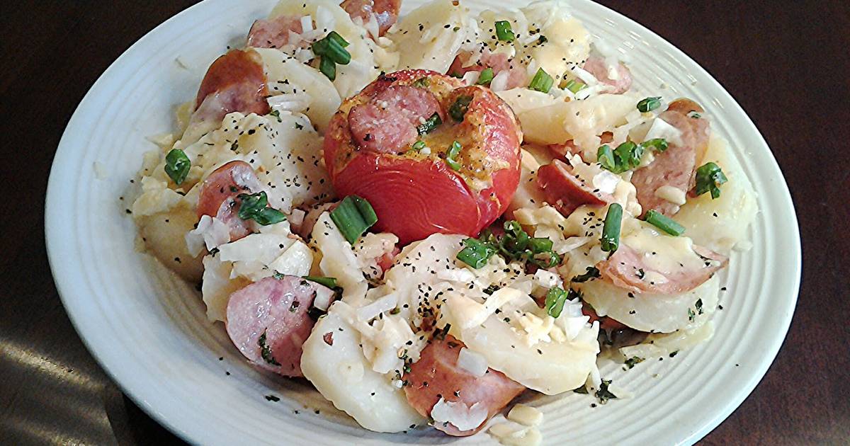 Warm Potato Kielbasa Salad Recipe by fenway Cookpad