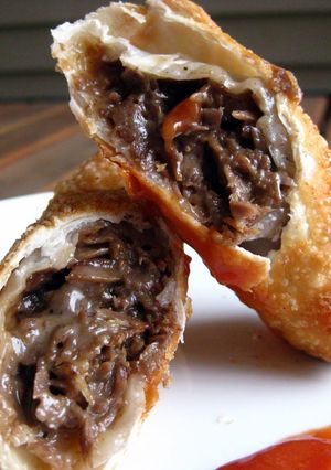 A picture of Bobbys Dee's Steak & Cheese Eggrolls.