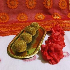 Coconut Jaggery Ladoo A picture of Coconut Jaggery Ladoo.