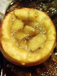 A picture of Baked Apples with a kick.
