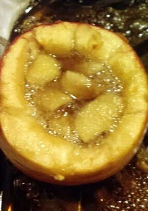 A picture of Baked Apples with a kick.