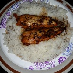A picture of Chicken with honey brown sauce.