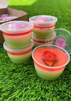 Foto resep Puding susu melon strawberry