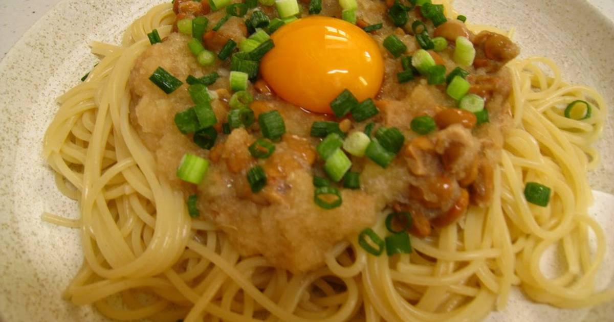 Natto and Grated Daikon Radish Pasta Recipe by cookpad.japan Cookpad