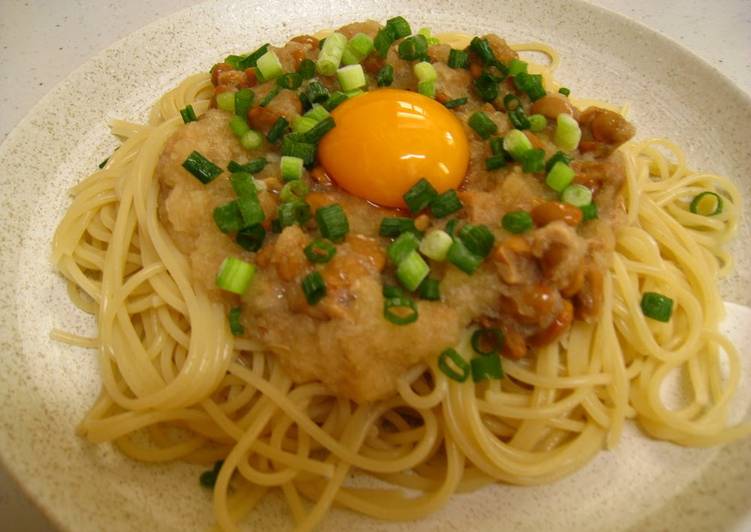 Recipe of Any-night-of-the-week Natto and Grated Daikon Radish Pasta