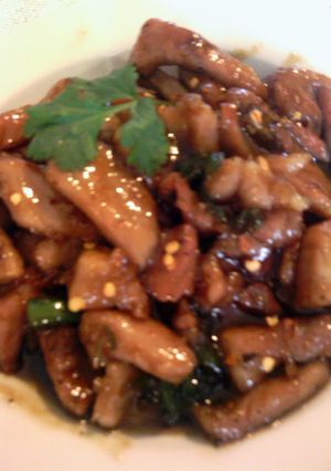 A picture of tender pork teriyaki.