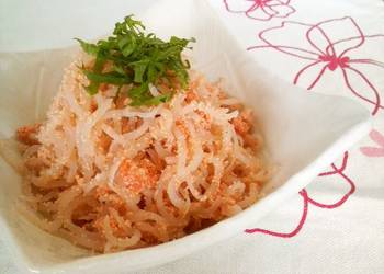Easiest Way to Recipe Delicious LowCal Drinking Appetizer Mentaiko and Shirataki Noodles