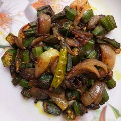 A picture of LadyFinger Onion Fry Bhindi Do Pyaza.