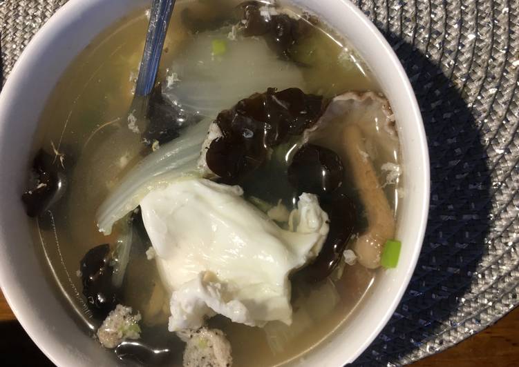 Mushroom egg soup pre overnight, cook 10 min keto