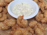 Aperitivo: Camarones apanados con Panko y Sésamo