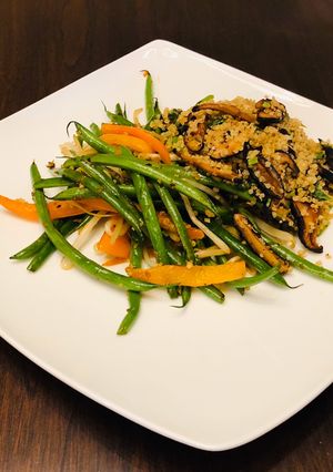 A picture of Quinoa Mushrooms plated.