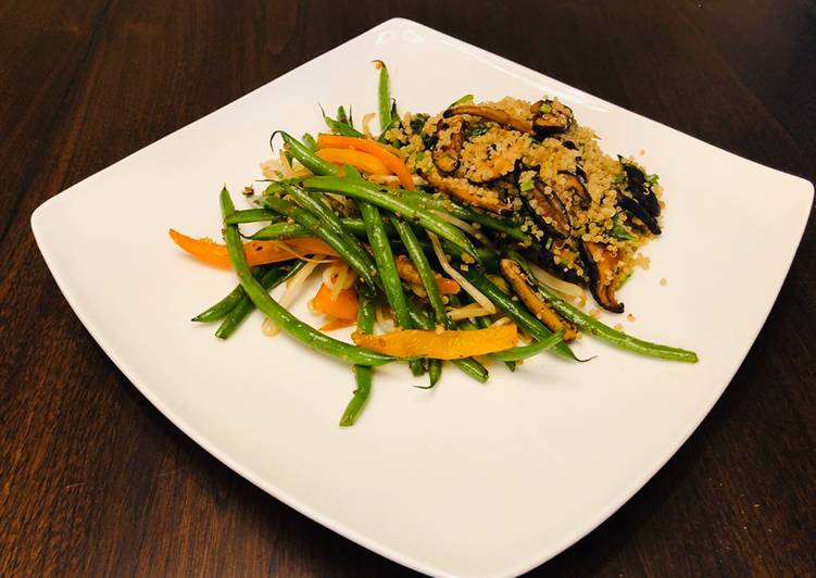 Quinoa Mushrooms plated Quinoa Mushrooms plated