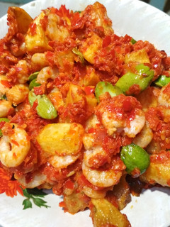 Foto resep Udang petai balado