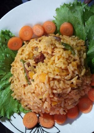 A picture of Suya and rice mixer.