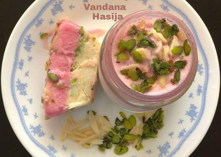 Vanilla And Rose Ice cream Sundae